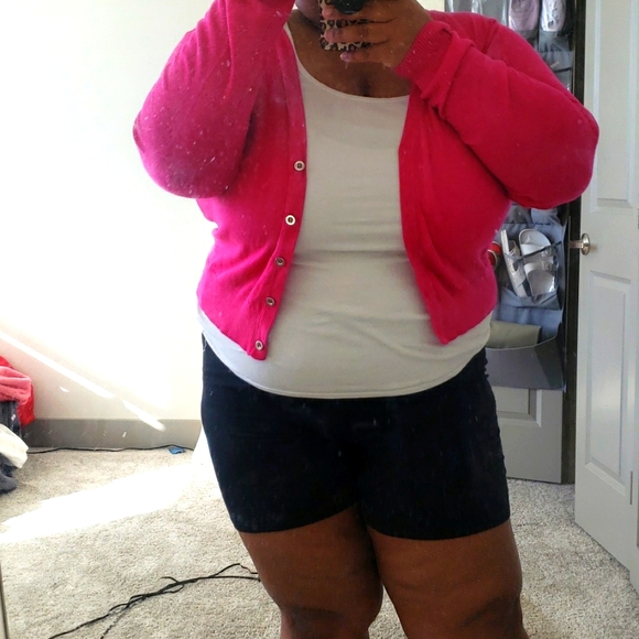 plus size hot pink cardigan